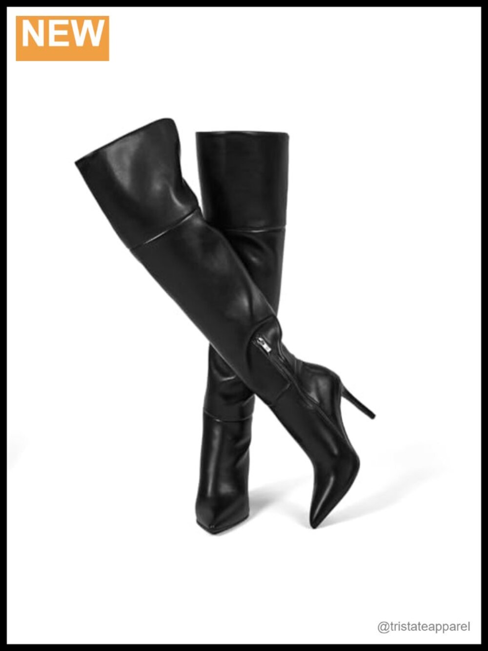 Faux Leather Stiletto Heel Over the Knee Boots for Women Comfortable Tall Thigh